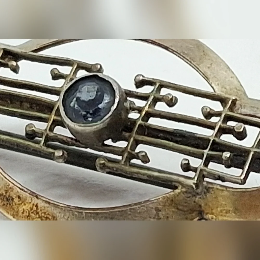 * Vintage Antique PSCO Art Deco Gold Tone Pin Brooch
